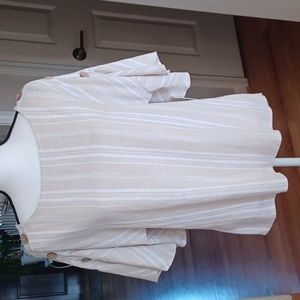 NWT Ellen Tracy Striped Linen Shirt Women's S